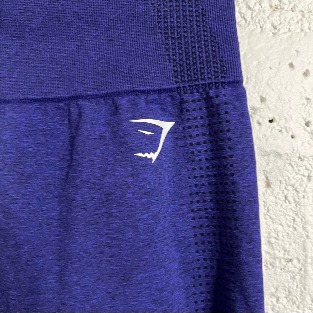 Gymshark Womens Athletic Capri Leggings L Blue Compression D7 - Picture 4 of 9